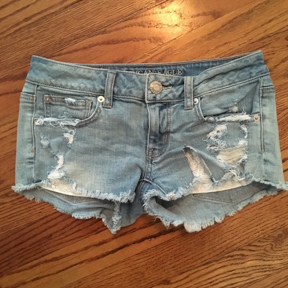 American Eagle Outfitters Pants - American Eagle distressed shorts super low shortie